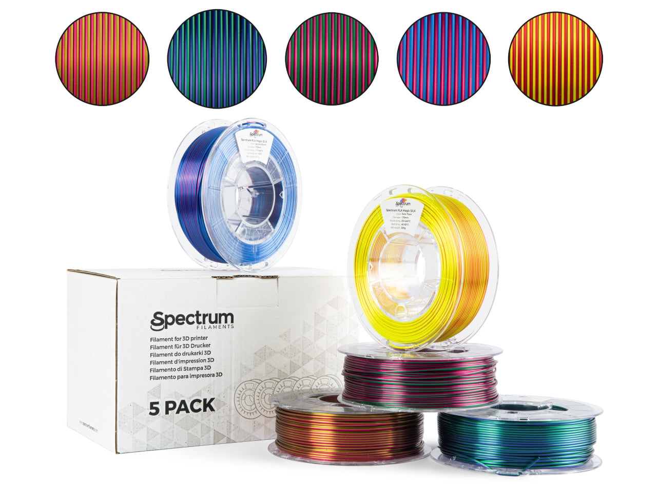 Spectrum 5PACK PLA Magic SILK 1.75mm (5x 0.25kg)