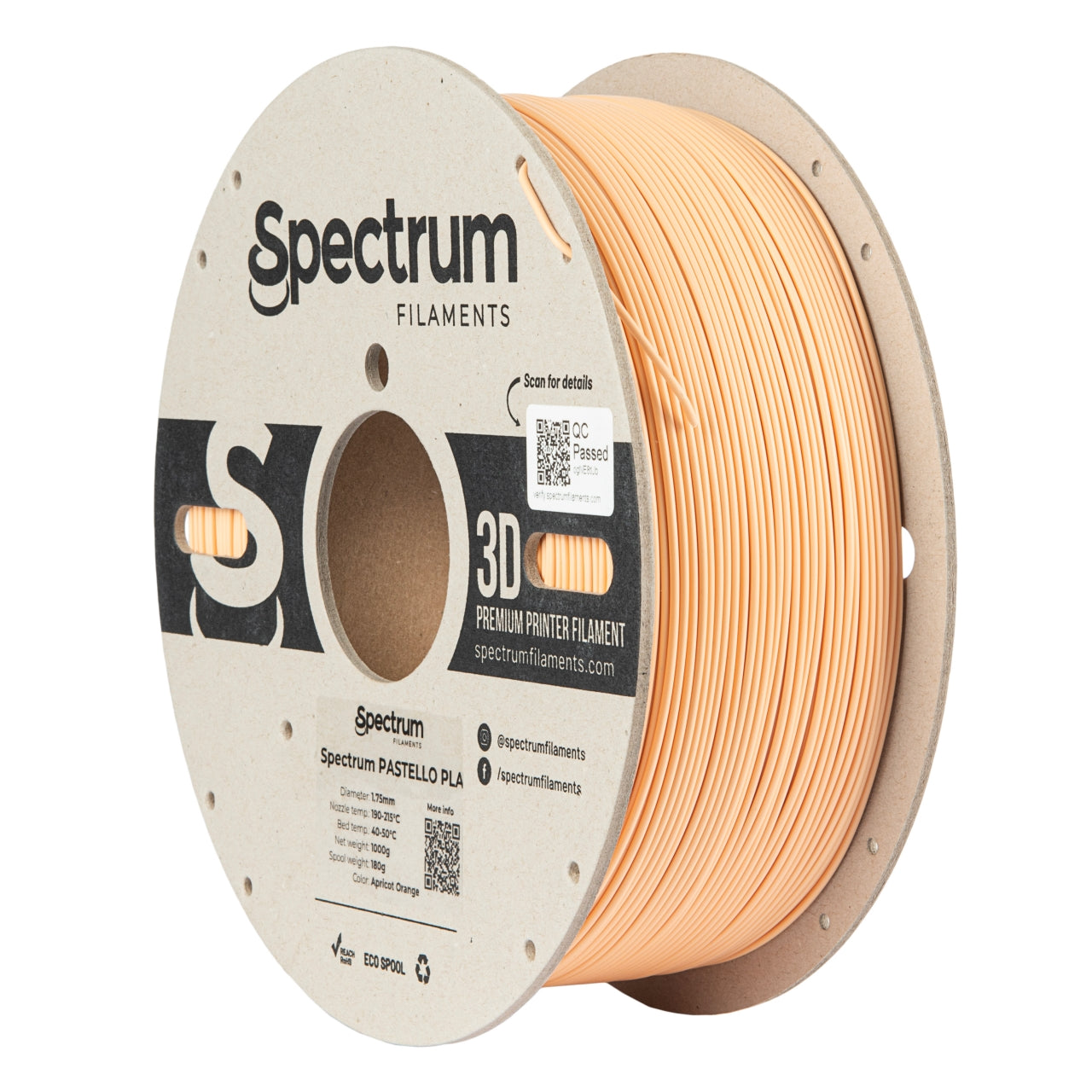 Filament Spectrum Pastello PLA 1.75mm APRICOT ORANGE 1kg