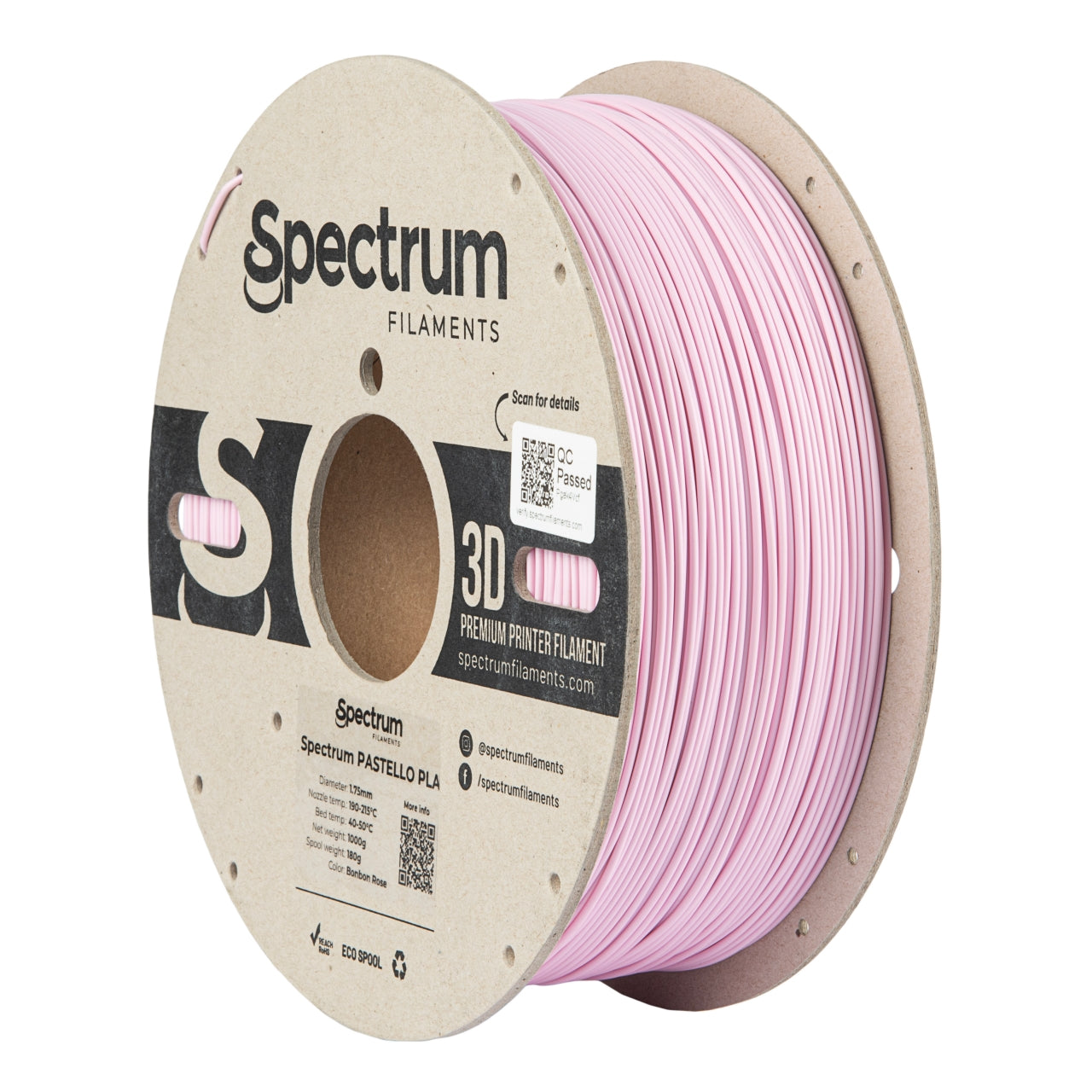 Filament Spectrum Pastello PLA 1.75mm BONBON ROSE 1kg