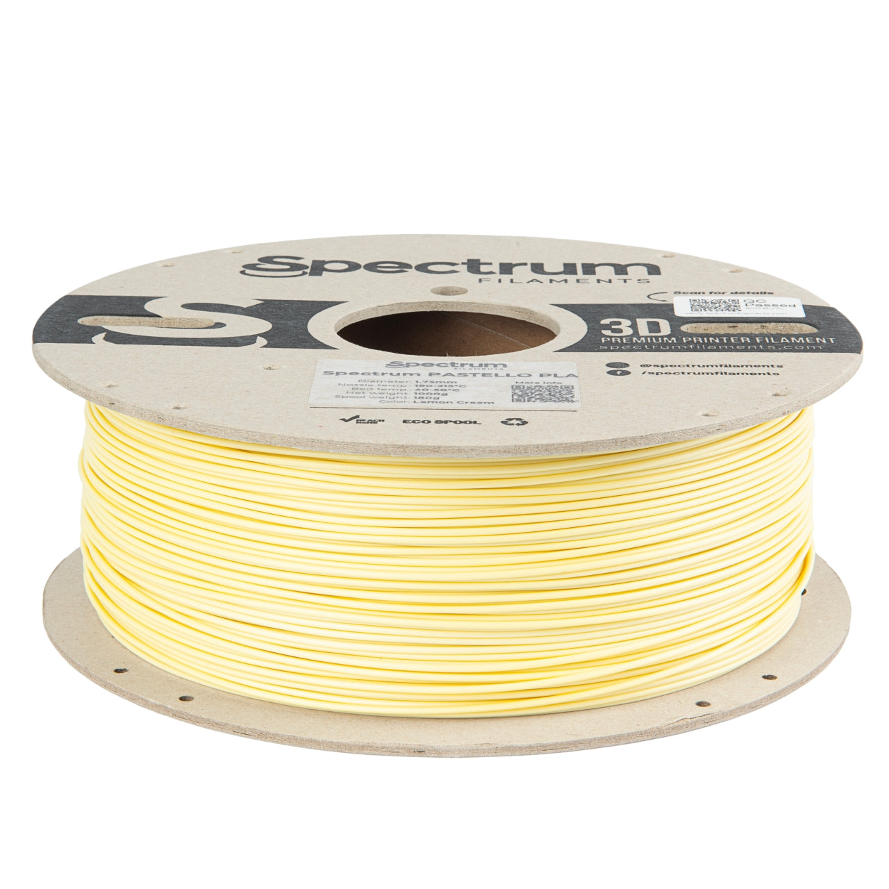Filament Spectrum Pastello PLA 1.75mm LEMON CREAM 1kg