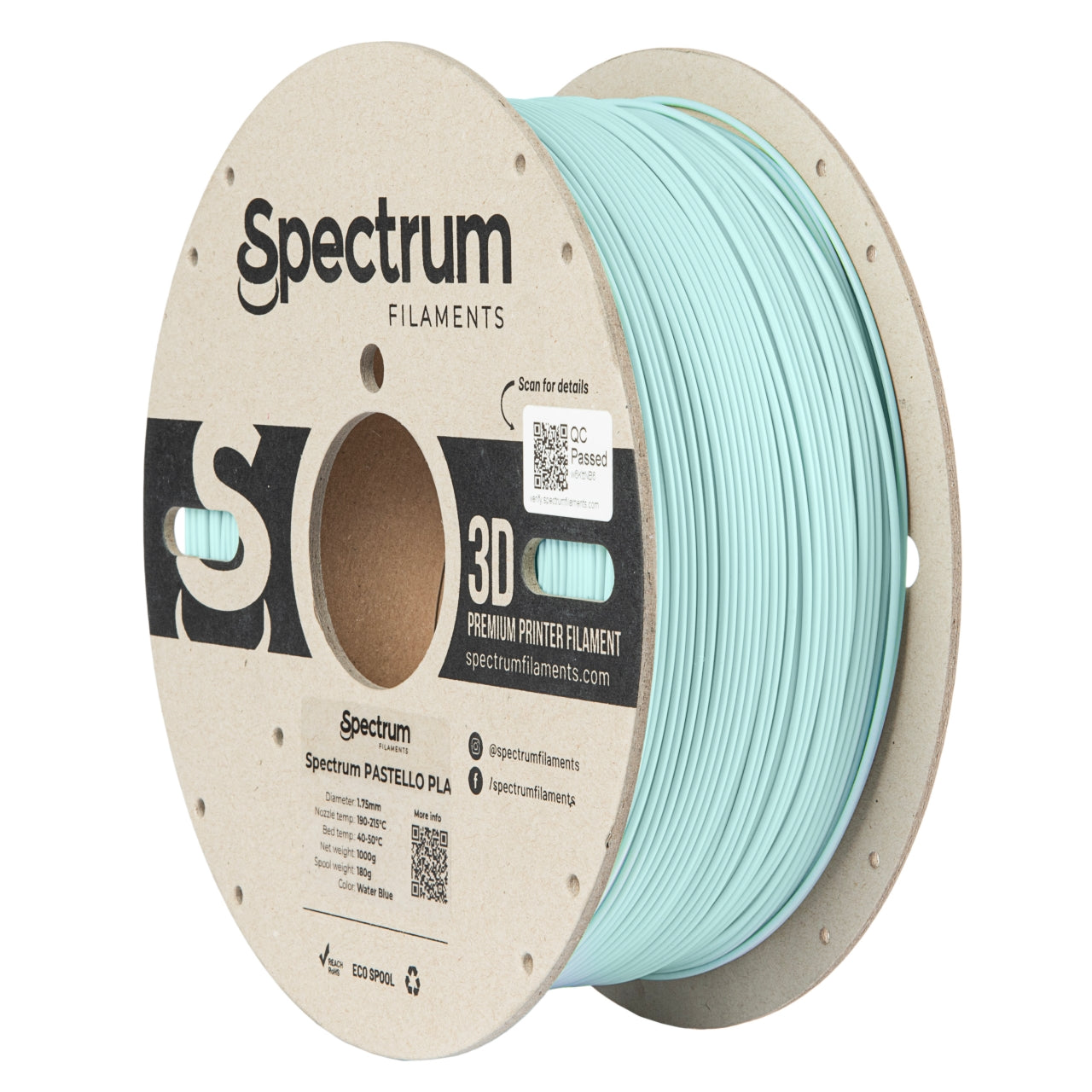 Filament Spectrum Pastello PLA 1.75mm WATER BLUE 1kg