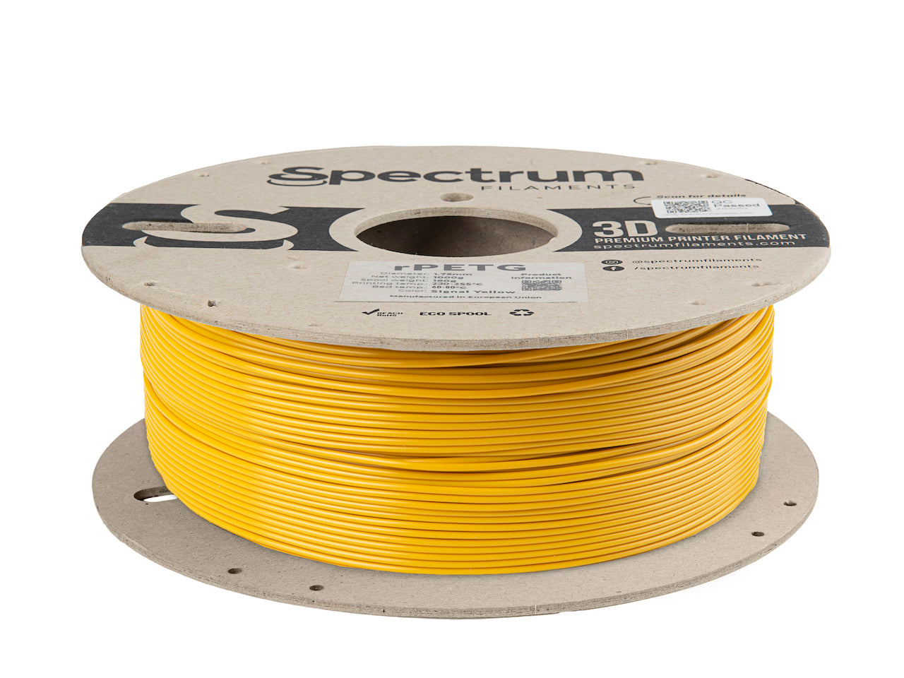 Filament Spectrum rPETG 1.75mm SIGNAL YELLOW 1kg
