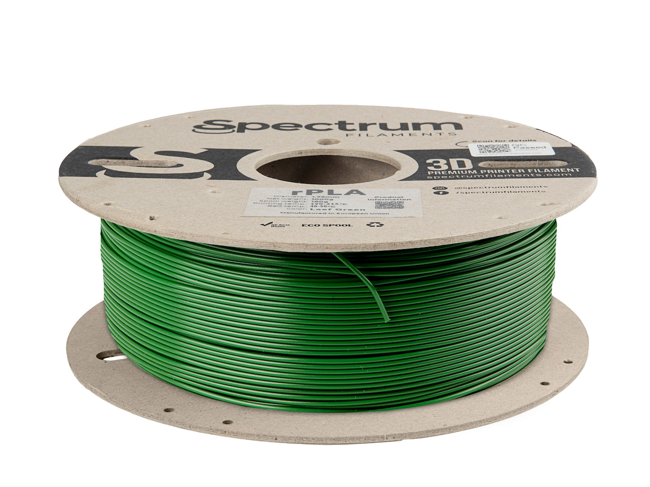 Filament Spectrum r-PLA 1.75mm LEAF GREEN 1kg
