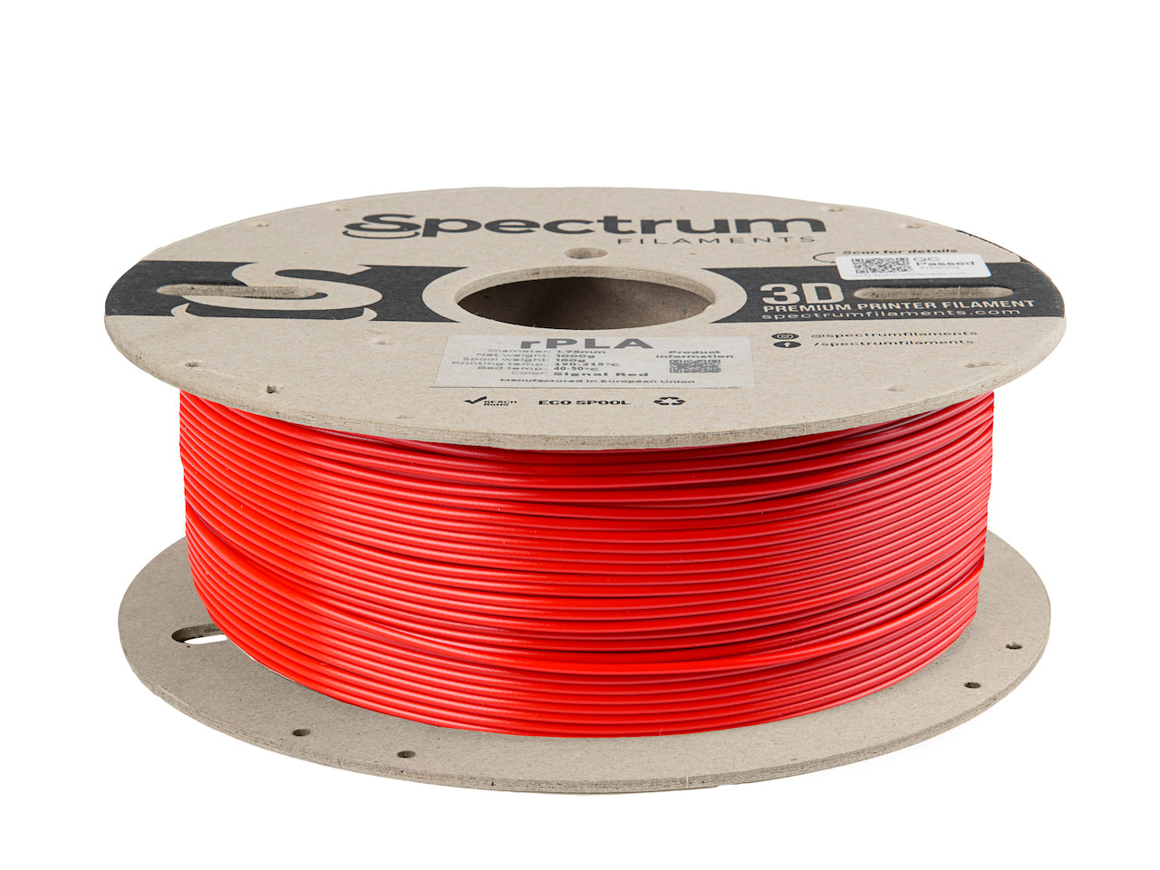 Filament Spectrum r-PLA 1.75mm SIGNAL RED 1kg