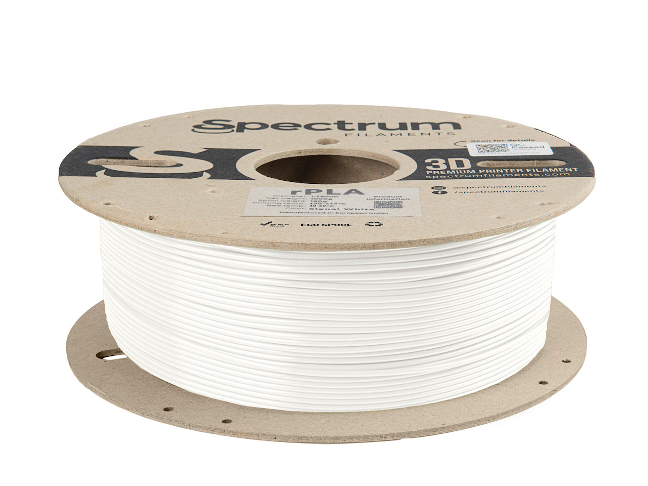 Filament Spectrum r-PLA 1.75mm SIGNAL WHITE 1kg