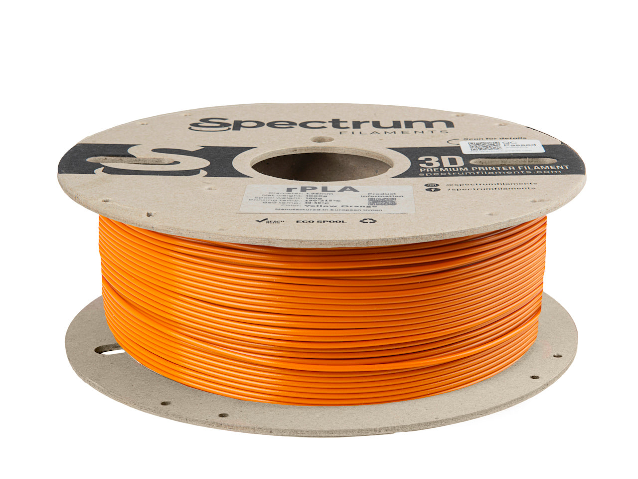 Filament Spectrum r-PLA 1.75mm YELLOW ORANGE 1kg