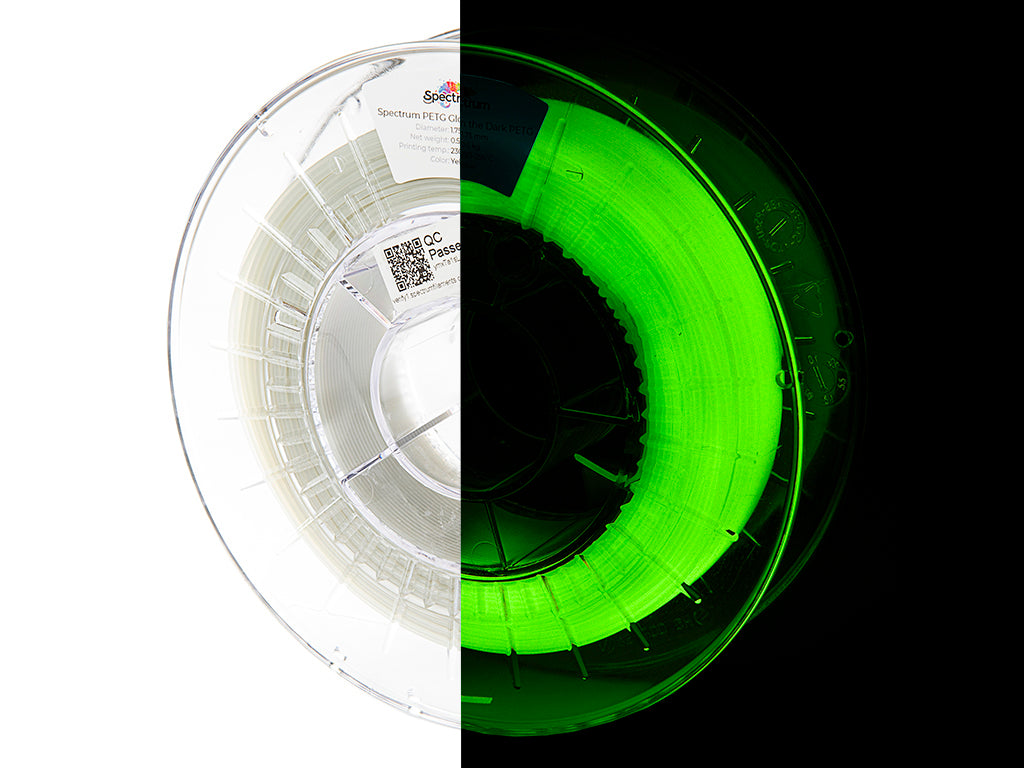 Filament Spectrum PET-G Glow in the Dark 1.75mm YELLOW-GREEN 0.5kg